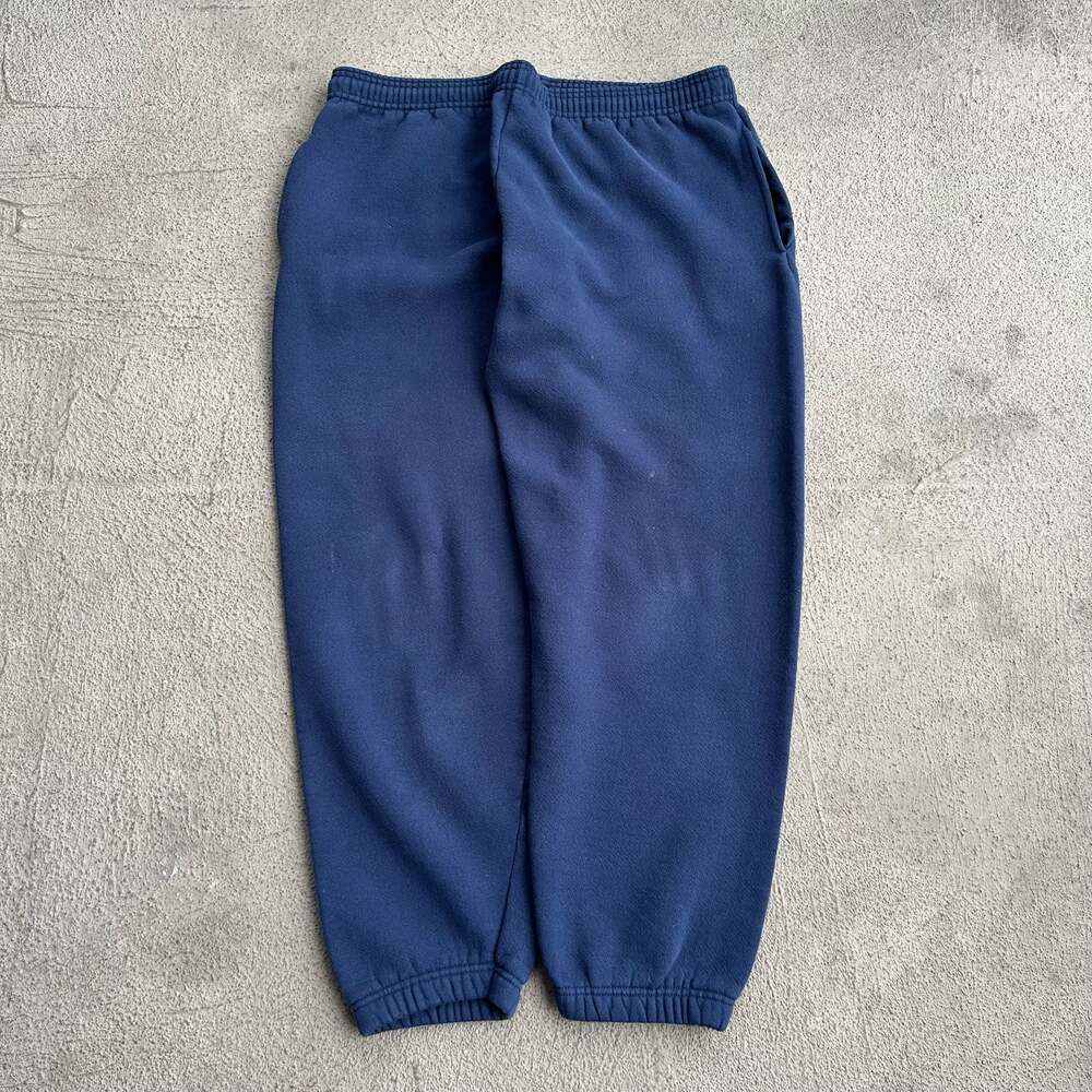 Vintage 80’s Foot Locker Navy Blue Fleece Sweatpants w Elastic Cuffs